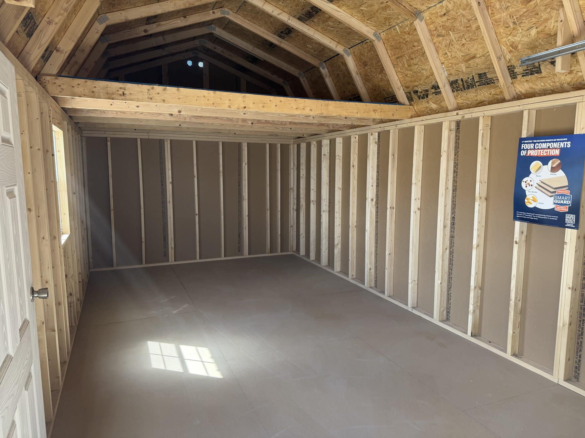 Inside red lofted garage(1)